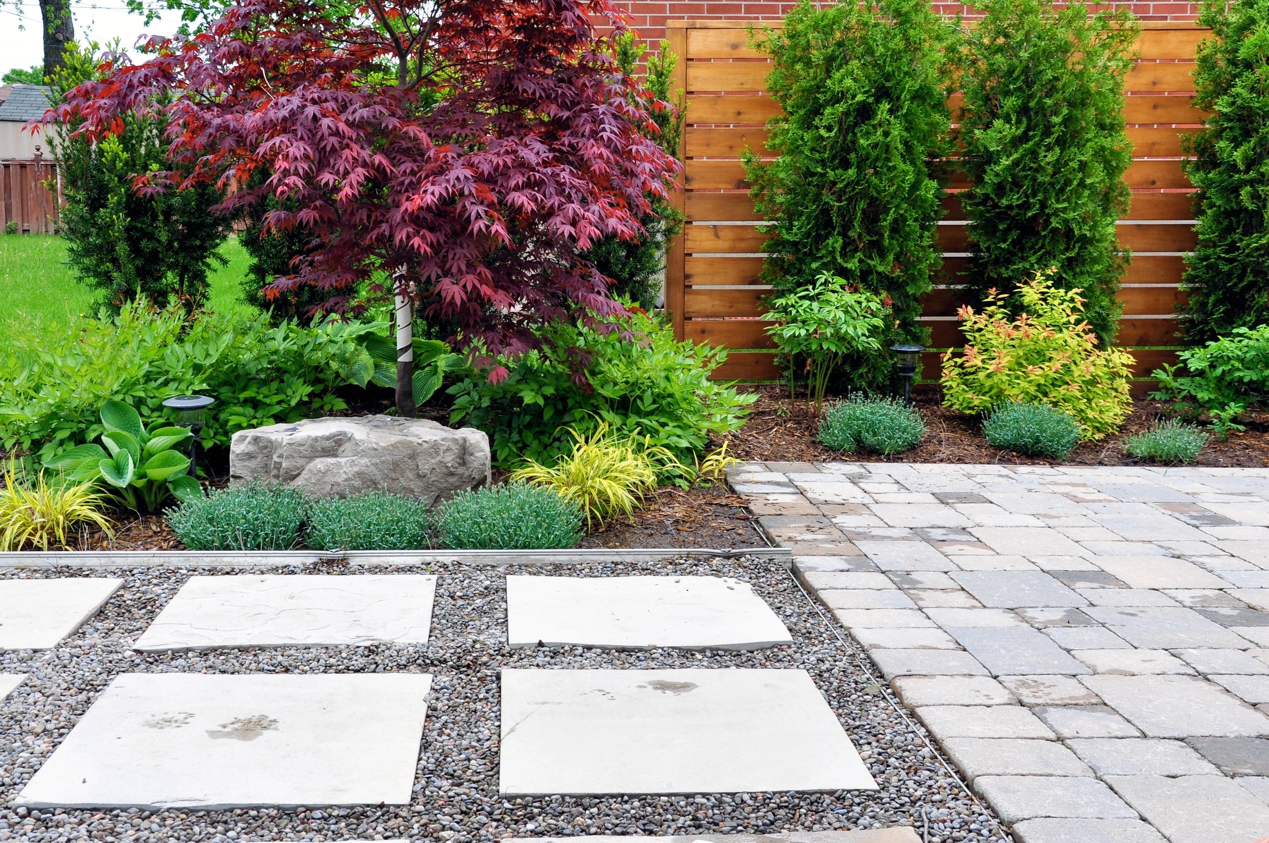 Modern patio and garden hardscape detail