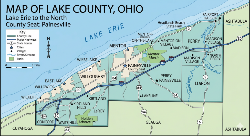 map of lake county ohio